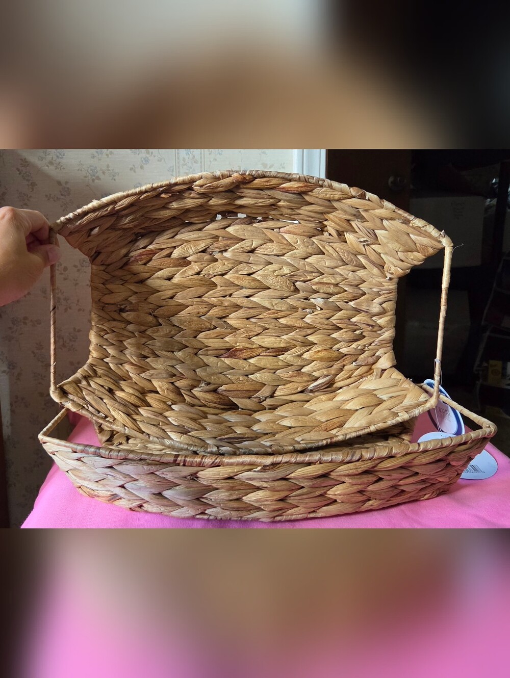 NWT DG Woven Seagrass Baskets - Natural Brown, Set Of 2